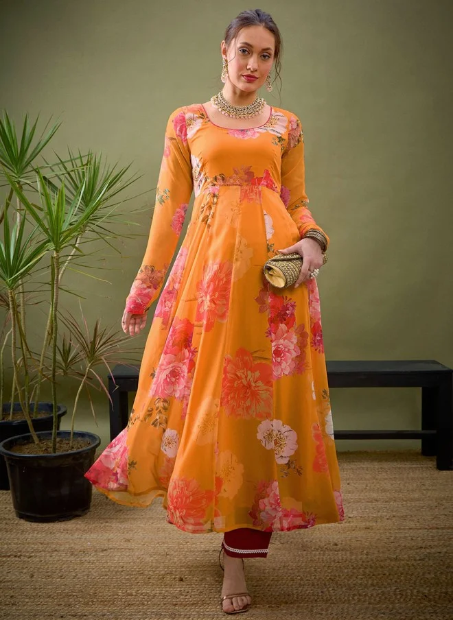 SASSAFRAS Floral Georgette Kurta for Women