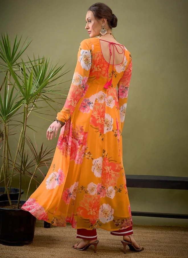 SASSAFRAS Floral Georgette Kurta for Women