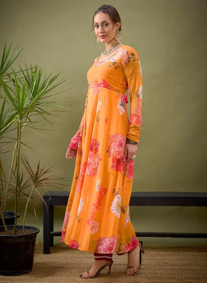SASSAFRAS Floral Georgette Kurta for Women