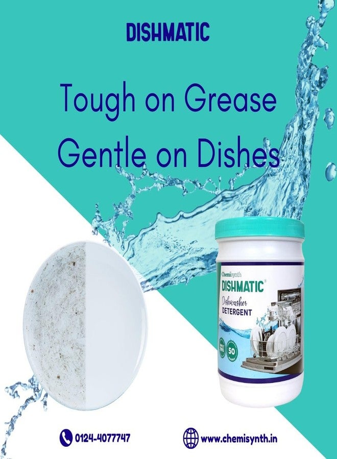 Dishmatic منظف غسالة الصحون ديشماتيك، مسحوق غسالة الصحون الأوتوماتيكية للحصول على نتائج نظيفة لامعة وخالية من البقع للأطباق والأواني الزجاجية وأدوات المائدة (عبوة من قطعتين) - Image 5