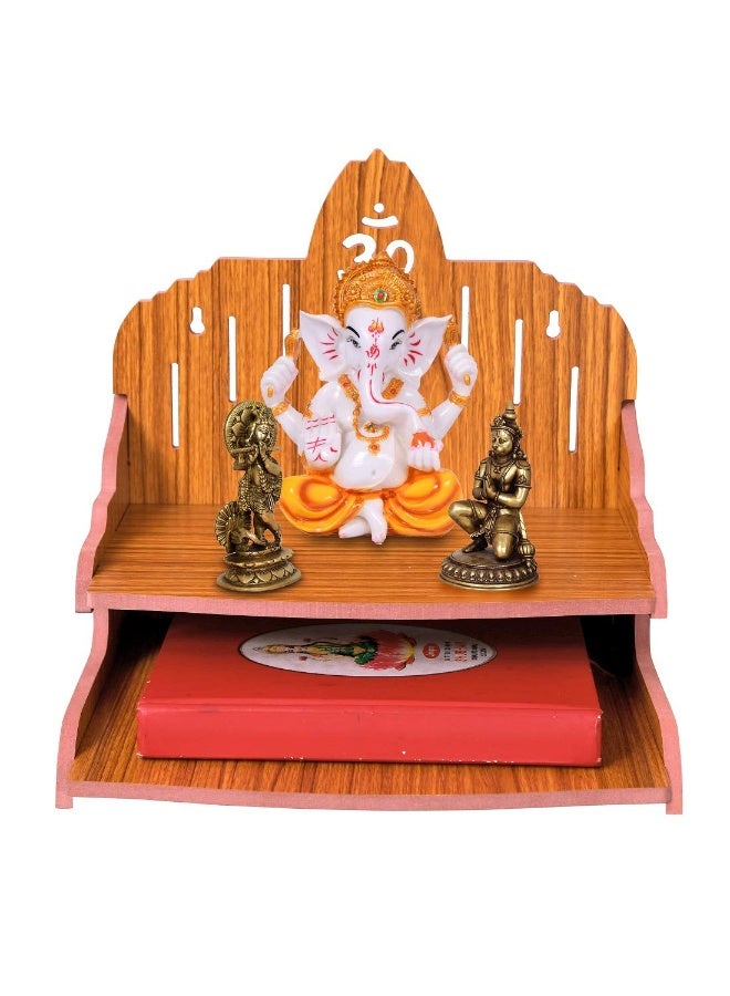 MS Enterprises Wooden Beautiful Plywood Mandir Pooja Room Home Decor Office OR Home Temple Wall Hanging Product (RED D) - Image 1