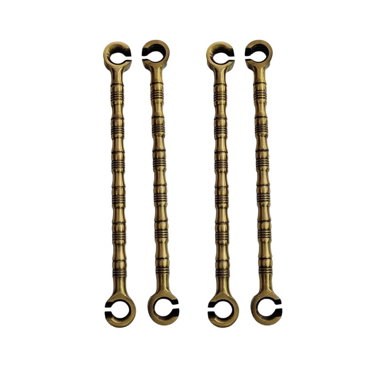 nooks Stainless Steel saliya 16MM with 12inch Lenght Hook and Ceiling Rod heavt Duty Hanging Accessories Set in PVD Coating Brass Finishing for Swings and jhula for Indoor Outdoor Pack of 4 - Image 1