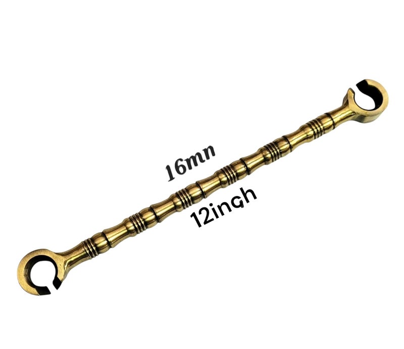 nooks Stainless Steel saliya 16MM with 12inch Lenght Hook and Ceiling Rod heavt Duty Hanging Accessories Set in PVD Coating Brass Finishing for Swings and jhula for Indoor Outdoor Pack of 4 - Image 2