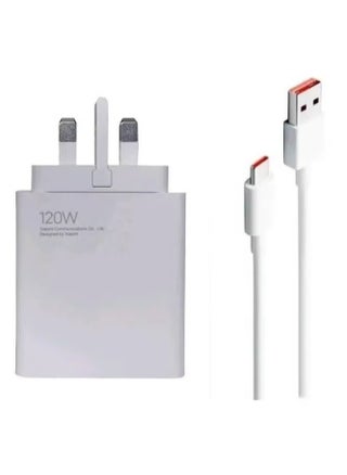 Genuine Xiaomi 120W Ultra Fast Charger with USB-C 6A Cable | UK Plug | Ultra-Fast Charging Adapter for Xiaomi 11T Pro, 12T Pro, Redmi Note 11 Pro+, Mi 10 Ultra & More – Includes USB-C 6A Cable for Maximum Power Delivery - pzsku/Z19B965D96F9F48079A00Z/45/1746360551/113a0bce-bf70-4bce-8a5d-38e62266e932