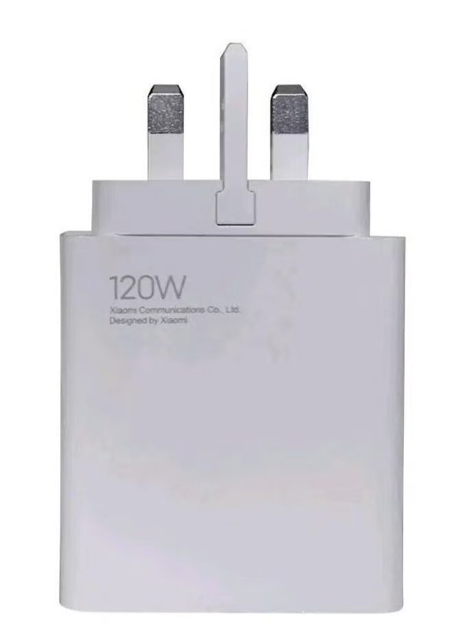 Genuine Xiaomi 120W Ultra Fast Charger with USB-C 6A Cable | UK Plug | Ultra-Fast Charging Adapter for Xiaomi 11T Pro, 12T Pro, Redmi Note 11 Pro+, Mi 10 Ultra & More – Includes USB-C 6A Cable for Maximum Power Delivery