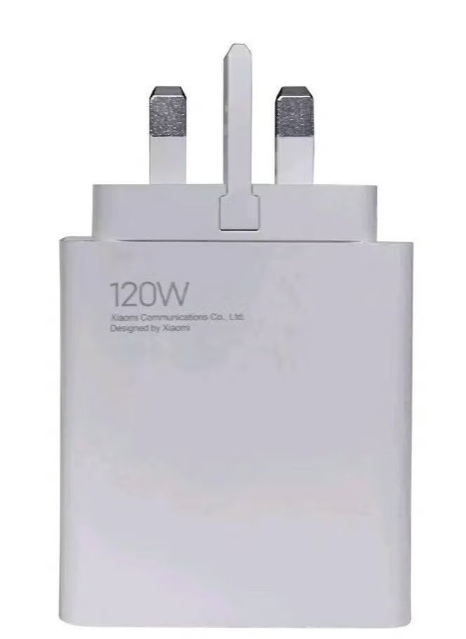 Genuine Xiaomi 120W Ultra Fast Charger with USB-C 6A Cable | UK Plug | Ultra-Fast Charging Adapter for Xiaomi 11T Pro, 12T Pro, Redmi Note 11 Pro+, Mi 10 Ultra & More – Includes USB-C 6A Cable for Maximum Power Delivery