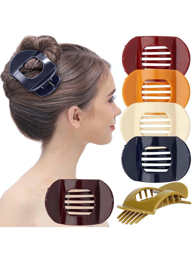 RC ROCHE ORNAMENT 6 Pcs Womens Square Strong Grip Secure Hold Inner Teeth Styling Plastic Comfortable Curve No Slip Beauty Accessory Girls Ladies Claw Clamp Clip, Medium Classic - Image 1