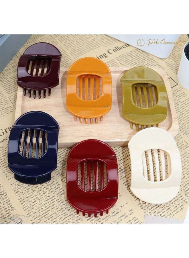 RC ROCHE ORNAMENT 6 Pcs Womens Square Strong Grip Secure Hold Inner Teeth Styling Plastic Comfortable Curve No Slip Beauty Accessory Girls Ladies Claw Clamp Clip, Medium Classic - Image 5