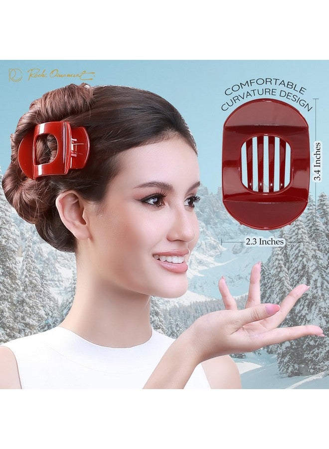 RC ROCHE ORNAMENT 6 Pcs Womens Square Strong Grip Secure Hold Inner Teeth Styling Plastic Comfortable Curve No Slip Beauty Accessory Girls Ladies Claw Clamp Clip, Medium Classic - Image 3