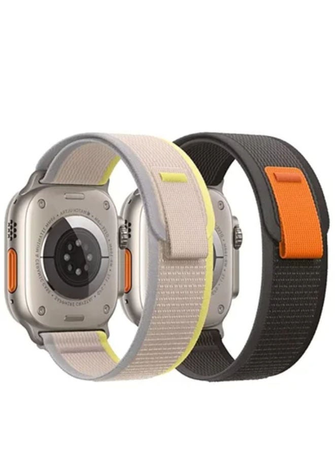 2 Piece Nylon Compatible with Apple Watch Bands 42/44/45/49mm, Soft and Breathable Watch Strap, Suitable for Apple watch Ultra Series 8