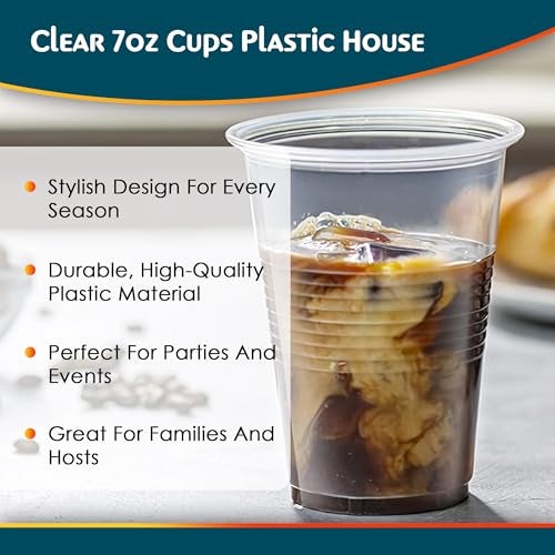 Blue Sky Clear 7 oz Plastic House Cups 100 count - Image 4
