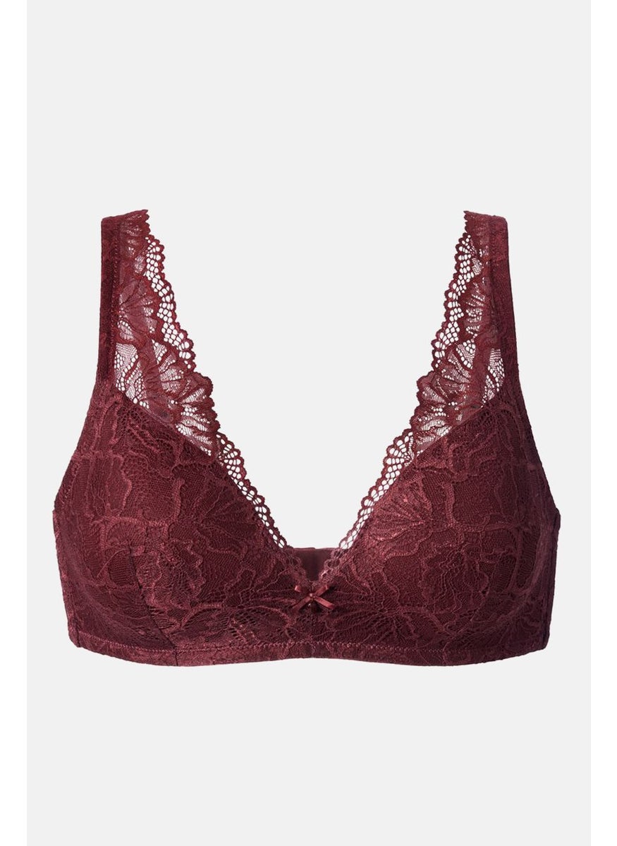 Tchibo Women Padded Non Wire Bra, Maroon  - Image 2