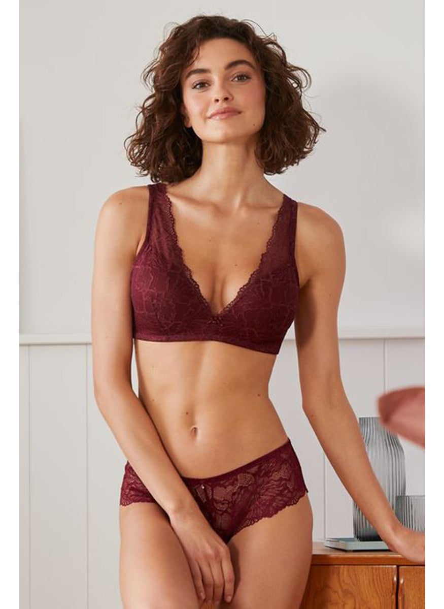 Tchibo Women Padded Non Wire Bra, Maroon  - Image 1