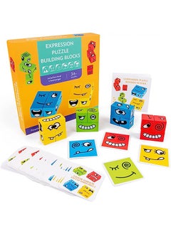 Wooden Expression Puzzle Face-C Building Block Logical Thinking Training Block Parent-Child Table Game for Boys & Girls Age 3
