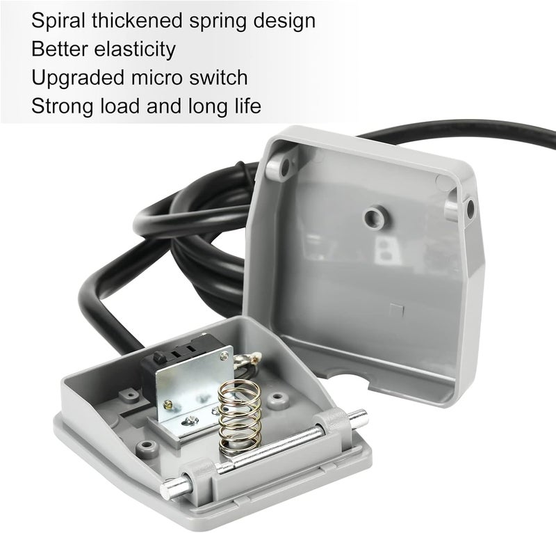 briidea Foot Switch, Foot Pedal Switch for Woodworking Machine Control, 5-ft Cable with Piggyback Plug, Deadman Style, Grey - Image 4