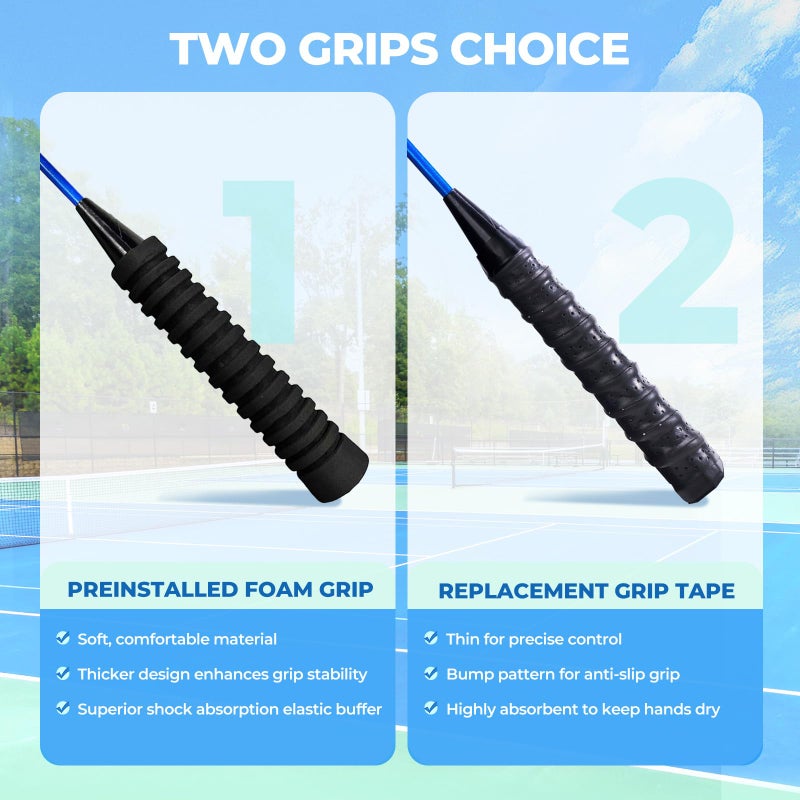 HIRALIY Badminton Rackets Set for Backyards, Lightweight Badminton Set of 4, Includ 4 Rackets, 12 Nylon Birdies, Replacement Grip Tapes, 1 Carrying Bag, Outdoor Games for Adults Family Kids Beginners - Image 4