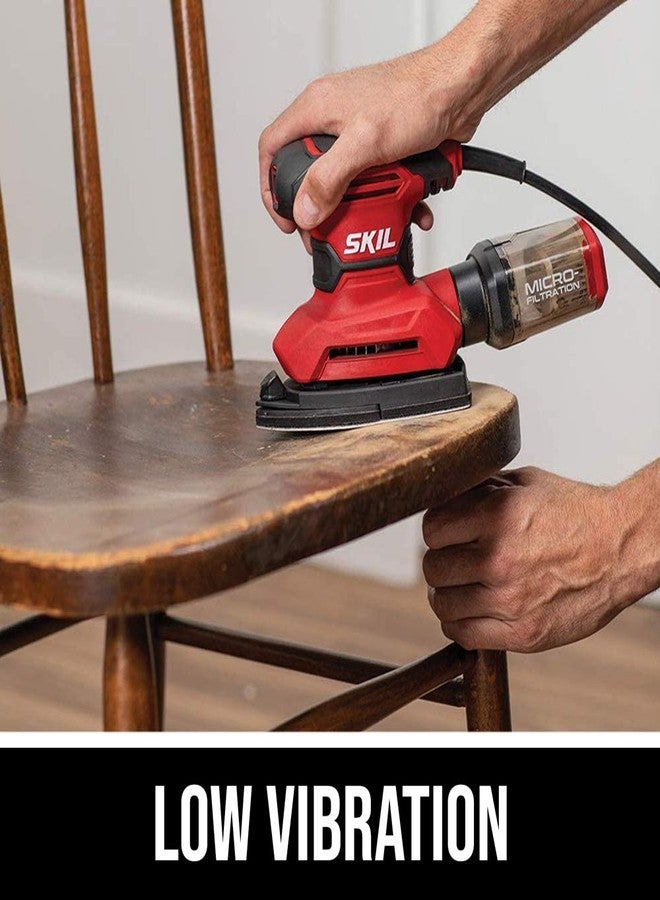 SKIL Corded Multi-Function Detail Sander with Micro-Filter Dust Box 3 Additional Attachments & 12pc Sanding Sheet- SR232301 - Image 5