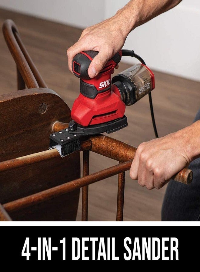 SKIL Corded Multi-Function Detail Sander with Micro-Filter Dust Box 3 Additional Attachments & 12pc Sanding Sheet- SR232301 - Image 3