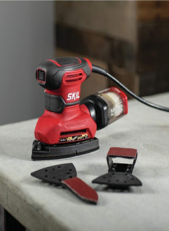 SKIL Corded Multi-Function Detail Sander with Micro-Filter Dust Box 3 Additional Attachments & 12pc Sanding Sheet- SR232301 - Image 2