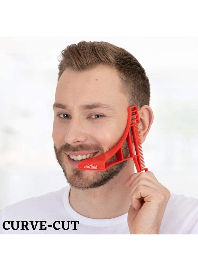 NEKMATE - SIDECHEEK Three-dimensional Beard Shaping Tool, Shaving Template, Beard Shaper, Stencil & Guide | Beard Lineup Tool for a Symmetric Curved or Step Cut | Ideal for Sideburns, Jaw & Cheek Line - Image 1