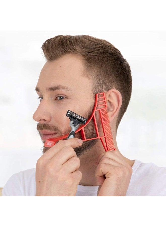 NEKMATE - SIDECHEEK Three-dimensional Beard Shaping Tool, Shaving Template, Beard Shaper, Stencil & Guide | Beard Lineup Tool for a Symmetric Curved or Step Cut | Ideal for Sideburns, Jaw & Cheek Line - Image 1