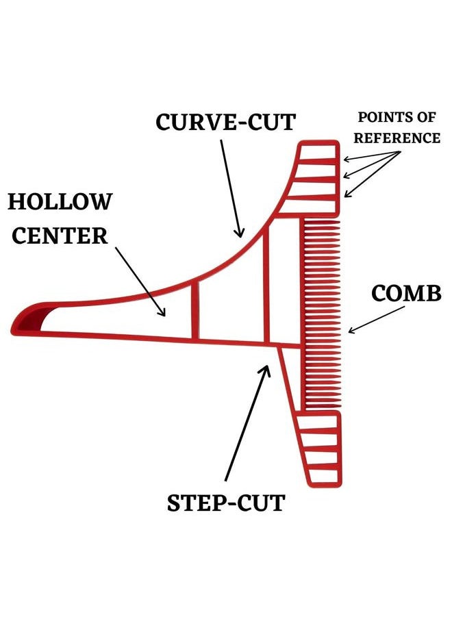 NEKMATE - SIDECHEEK Three-dimensional Beard Shaping Tool, Shaving Template, Beard Shaper, Stencil & Guide | Beard Lineup Tool for a Symmetric Curved or Step Cut | Ideal for Sideburns, Jaw & Cheek Line - Image 1