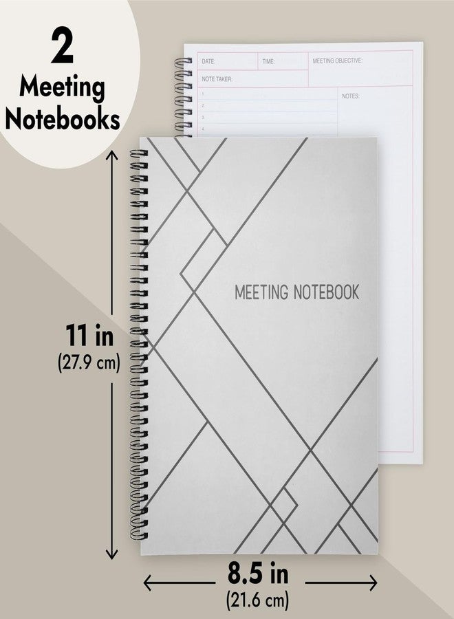 Juvale Meeting Notebook for Work - Spiral-Bound Planner Notebook for Work Planner & Office Supplies - Agenda & To Do List Notepad - 11 x 8.5 In, White, Pack of 2 - Image 5