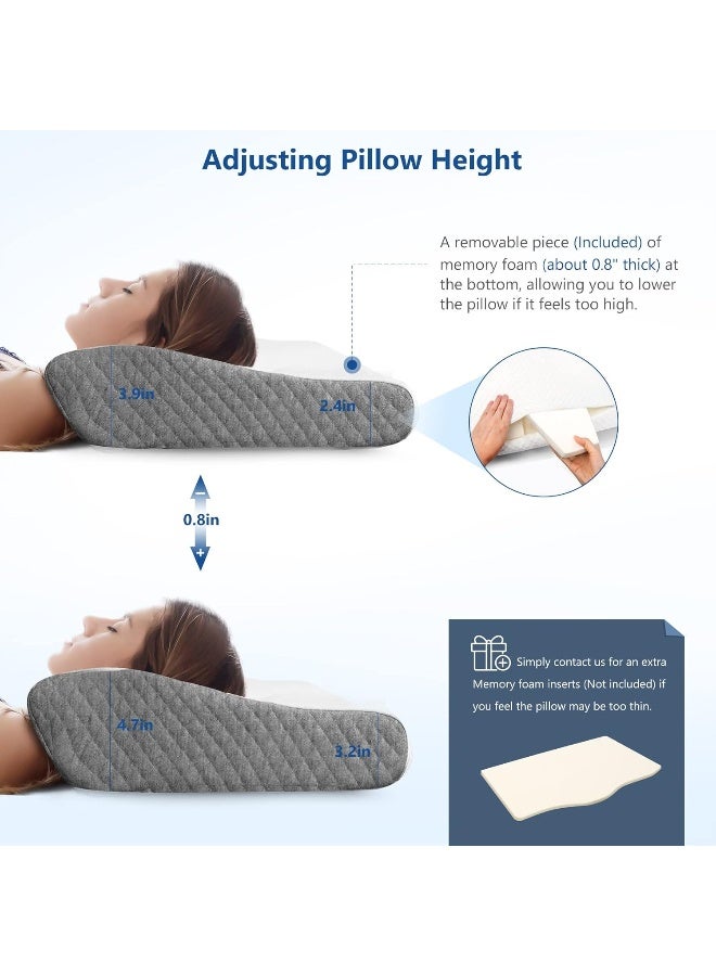 ZAMAT ZAMAT Memory Foam Pillow for Neck Pain Relief, Adjustable Ergonomic Cervical Sleeping, Orthopedic with Washable Cover, Bed Pillows Side, Back, Stomach Sleepers  - Image 4