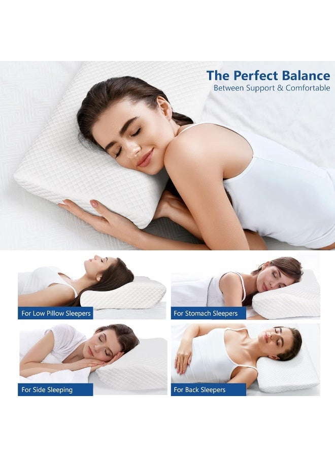 ZAMAT ZAMAT Memory Foam Pillow for Neck Pain Relief, Adjustable Ergonomic Cervical Sleeping, Orthopedic with Washable Cover, Bed Pillows Side, Back, Stomach Sleepers  - Image 3
