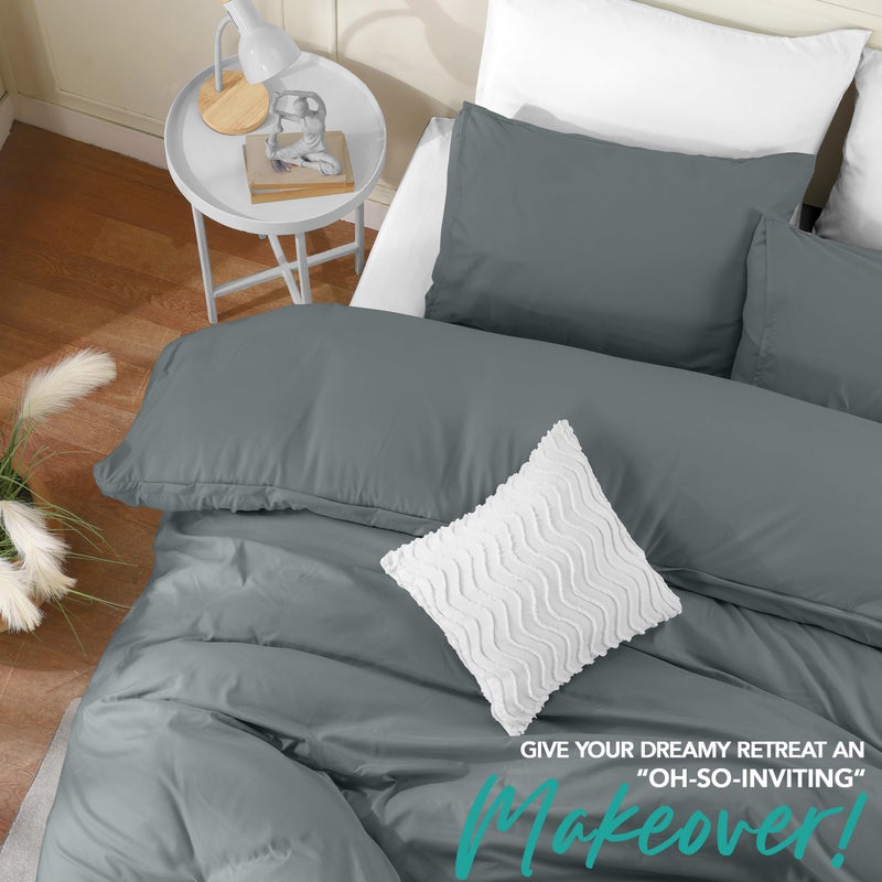 Utopia Bedding Duvet Cover Set with Pillowcases - 3 Pieces Bedding Duvet Cover with Zipper Closure - 1 Duvet Cover with 2 Pillowcases - Soft Brushed Microfiber (Queen  Grey) - Image 4