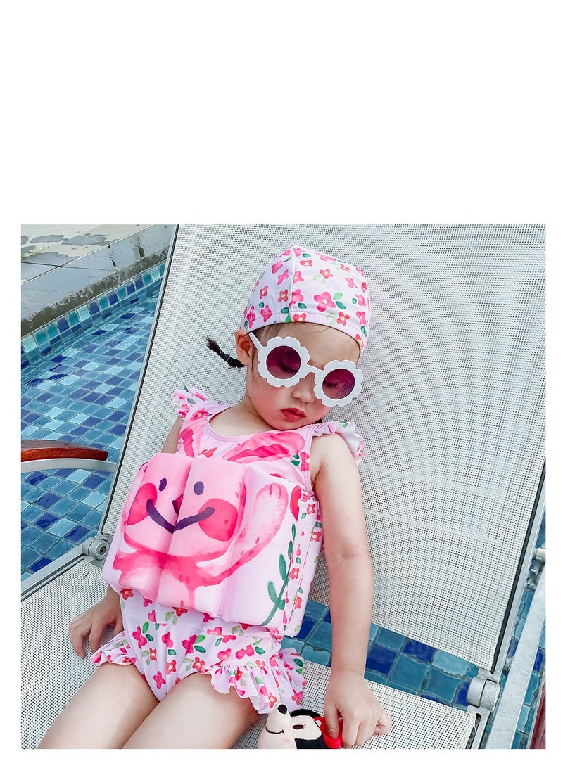 Y&D Kids Baby One-Piece Floatation Swimsuit Float Suit with Adjustable Buoyancy Bathing Cartoon Short Sleeve Swimwear Jumpsuit - Image 1