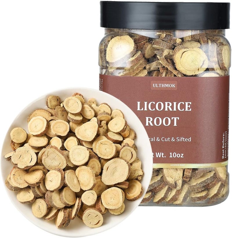 ULTHMOK Premium Licorice Root Slices - 10 Oz (283g) Natural Cut and Sifted Herbal Tea - Image 1