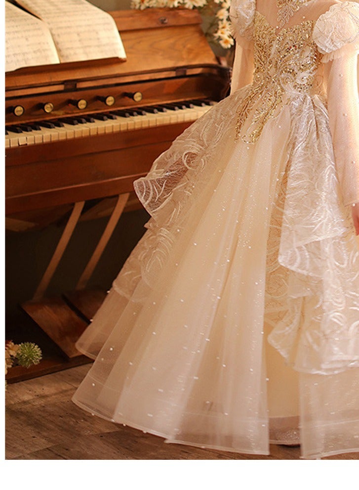Children's dress new princess dress evening dress little girl performance piano catwalk dress Costumes - Image 4