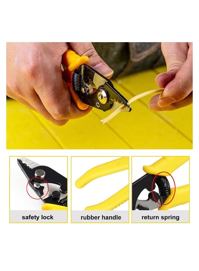 Fiber Optic Stripper 3 Hole, Precision Wire Stripper for Installers and Electricians Safe Not Hurt Wire Fiber Strippers with 6 Handle for Jacket Buffer and Coating Stripping - Image 4