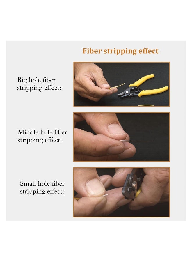 Fiber Optic Stripper 3 Hole, Precision Wire Stripper for Installers and Electricians Safe Not Hurt Wire Fiber Strippers with 6 Handle for Jacket Buffer and Coating Stripping - Image 5