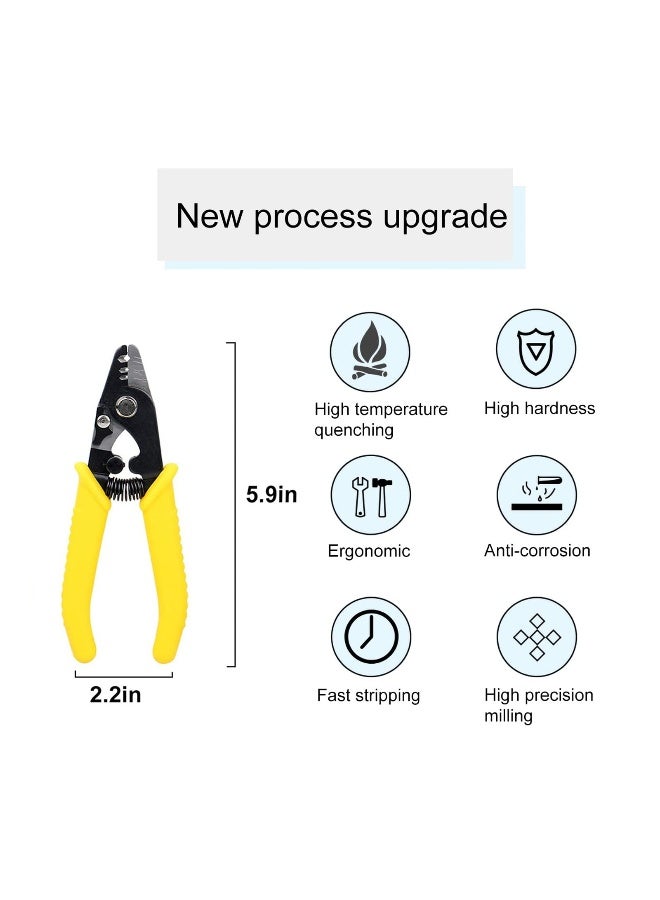 Fiber Optic Stripper 3 Hole, Precision Wire Stripper for Installers and Electricians Safe Not Hurt Wire Fiber Strippers with 6 Handle for Jacket Buffer and Coating Stripping - Image 1