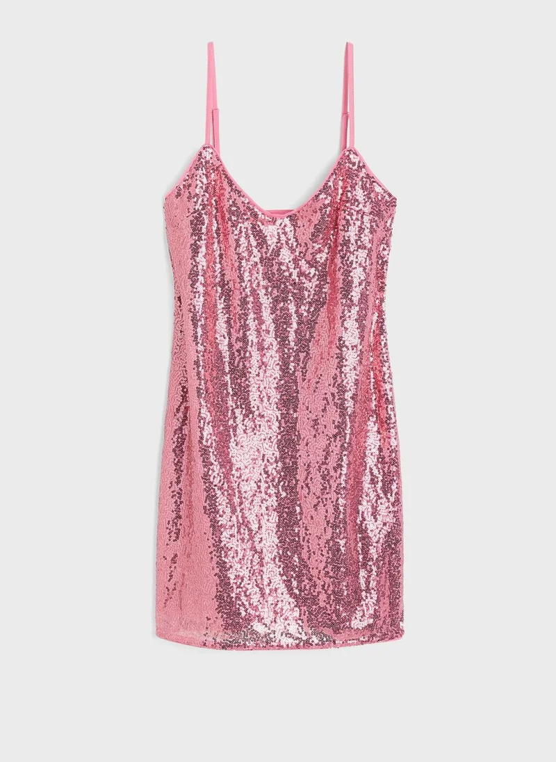 H&M Sequined Strappy Dress