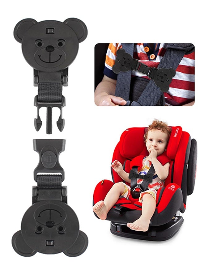 Bear Shaped Baby Car Seat Harness Chest Clip, Anti Escape Safety Strap Clip for Kids Toddlers, Prevents Arms Slipping Out for Car Seat High Chair Stroller Reins - Image 1