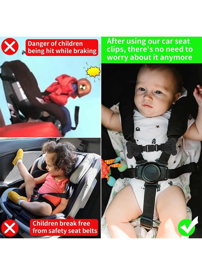 Bear Shaped Baby Car Seat Harness Chest Clip, Anti Escape Safety Strap Clip for Kids Toddlers, Prevents Arms Slipping Out for Car Seat High Chair Stroller Reins - Image 5
