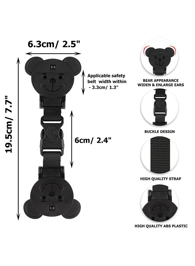 Bear Shaped Baby Car Seat Harness Chest Clip, Anti Escape Safety Strap Clip for Kids Toddlers, Prevents Arms Slipping Out for Car Seat High Chair Stroller Reins - Image 2