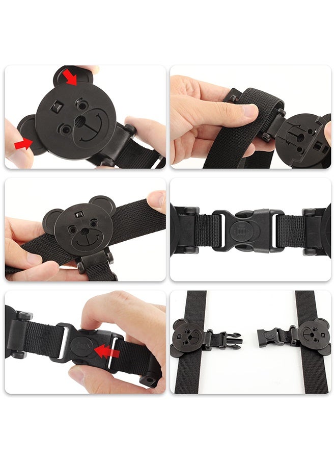 Bear Shaped Baby Car Seat Harness Chest Clip, Anti Escape Safety Strap Clip for Kids Toddlers, Prevents Arms Slipping Out for Car Seat High Chair Stroller Reins - Image 3