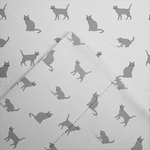 Pointehaven 180 GSM Velvet Feel Luxury 100% Cotton Printed Flannel Sheet Set, King, Cats - Warm & Cozy - Pre-Shrunk -Deep Pockets - Elastic All Around-Comfy Double Brushed - - Image 4