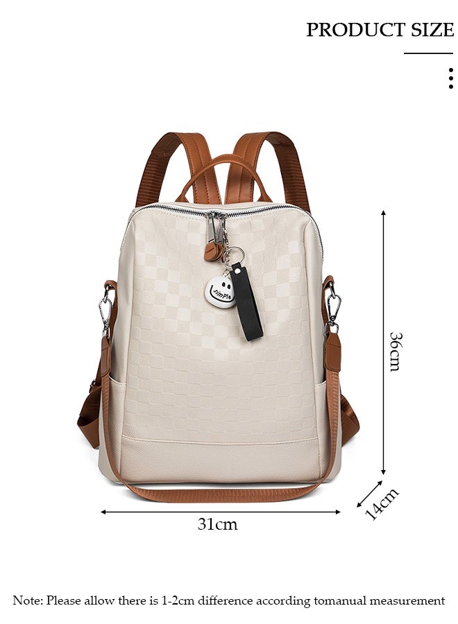 DUNISO Large Capacity Travel Backpack For Women Faux Leather School Backpack Anti Theft Double Shoulder Backpack For College Girls Students - Image 2