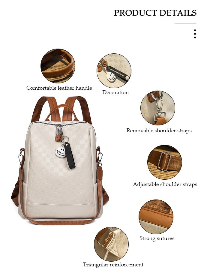 DUNISO Large Capacity Travel Backpack For Women Faux Leather School Backpack Anti Theft Double Shoulder Backpack For College Girls Students - Image 5