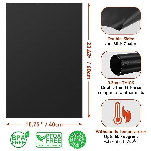 Mimekitchen Oven Liners for Bottom of Oven, 2 Pack Reusable Large Thick Heavy Duty Teflon Oven Mat Set, Non Stick Oven Mats for Bottom of Electric Oven Gas Oven Toaster Oven Microwave Stove Grill, Easy to Clean - Image 4