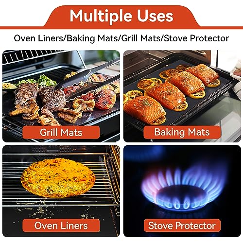 Mimekitchen Oven Liners for Bottom of Oven, 2 Pack Reusable Large Thick Heavy Duty Teflon Oven Mat Set, Non Stick Oven Mats for Bottom of Electric Oven Gas Oven Toaster Oven Microwave Stove Grill, Easy to Clean - Image 3