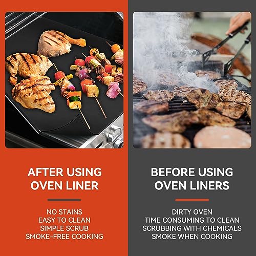 Mimekitchen Oven Liners for Bottom of Oven, 2 Pack Reusable Large Thick Heavy Duty Teflon Oven Mat Set, Non Stick Oven Mats for Bottom of Electric Oven Gas Oven Toaster Oven Microwave Stove Grill, Easy to Clean - Image 2