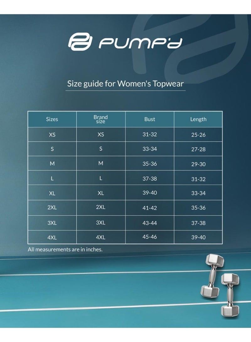 pump'd قميص نسائي خفيف الوزن من القماش الناعم مع تحكم في الروائح، خياطات ناعمة، ملاءمة ضيقة وحماية من الأشعة فوق البنفسجية - Image 5