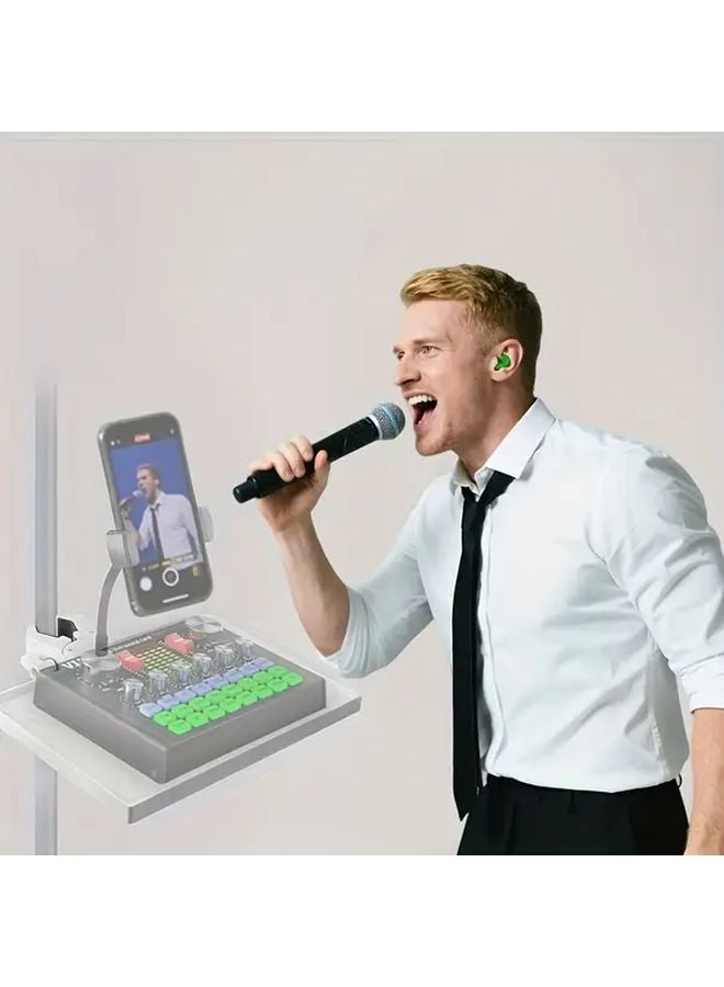 حامل بطاقة الصوت بالميكروفون الأبيض مع مشبك من مادة ABS منظم طاولة الأستوديو - Image 2