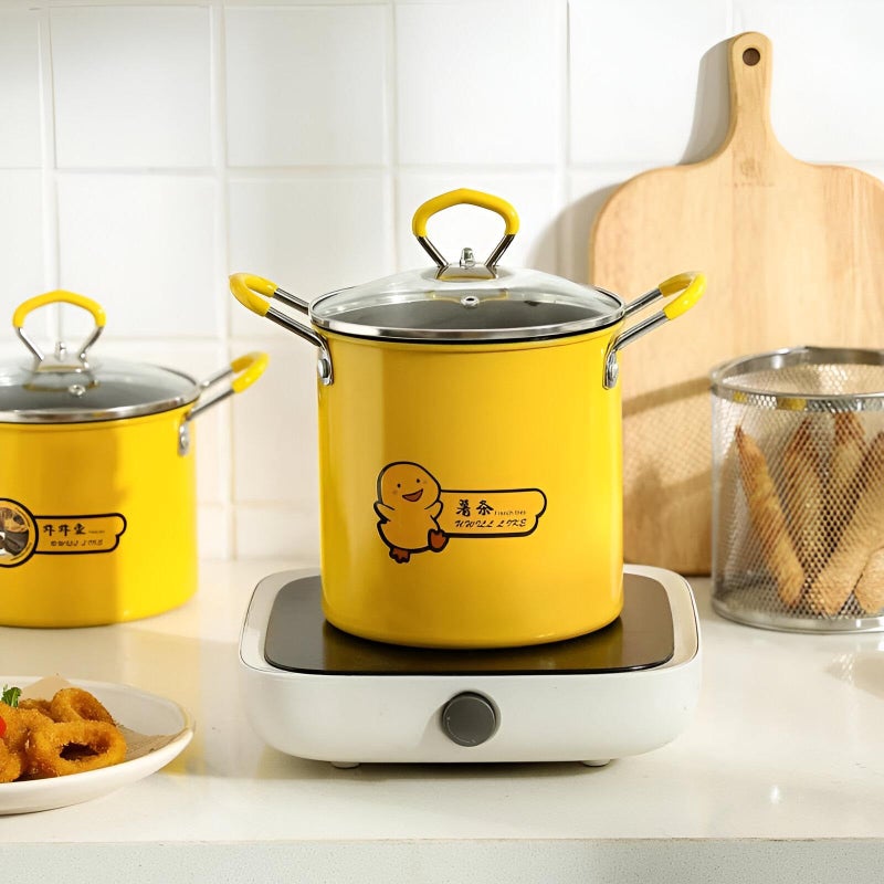 Deep Fryer - 3L Capacity with Tempered Glass Lid and Stainless Steel Handles for Comfortable Cooking and Versatile Uses for Fries and Chicken - Image 1